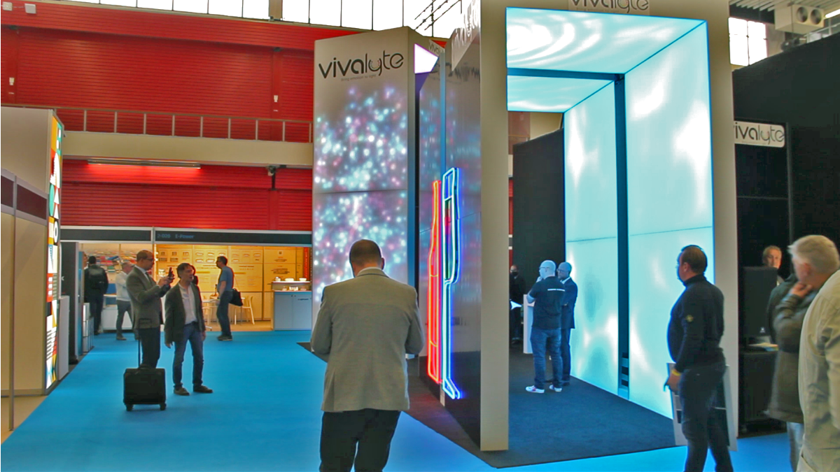 Vivalyte exhibition stand and lightbox expert team on FESPA ESE 2021